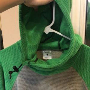 Men's L Melanzana hooded micro grid pullover